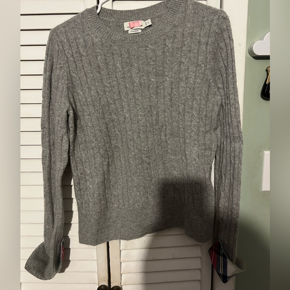 Cashmere sweater, with pattern cuffs